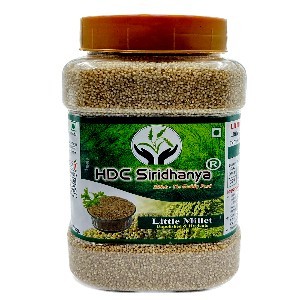 SIRIDHANYA Unpolished & Organic positive little Millet 900gm Packed in Jar(6 Months Shelf Life) Organically Grown from Karnataka Gross wt 1kg.